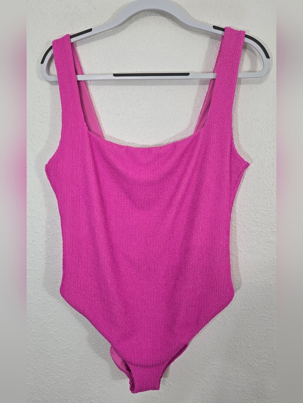 Show Me Your Mumu Pink The Scrunch Crinkle Square Neck One Piece Swimsuit, XXL